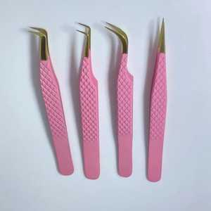 Pinces à cils volumineuses élégantes avec embouts en fibre, ensemble d'outils d'extension de cils en acier inoxydable - Product Image 3