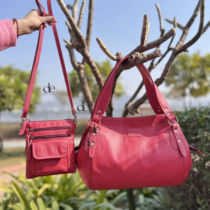 Ensemble de deux sacs à main en cuir véritable, sac fourre-tout et sac bandoulière, sac à main élégant, vente la plus chaude, derniers sacs de créateurs pour femmes, multi-usages - Product Image 1