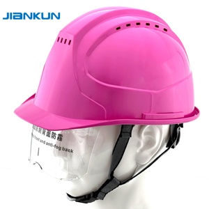 หมวกนิรภัยสีชมพูประสิทธิภาพสูง ได้รับการรับรองมาตรฐาน CE EN397 ระบบเบรกป้องกันการลื่นไถล ดีไซน์ระบายอากาศ ระบบกันกระแทก 4 จุดในตัว - Product Image 1