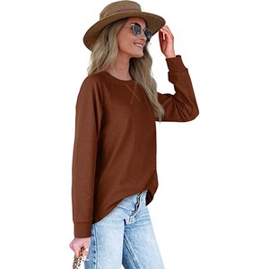Sweat-shirt à capuche pour femmes, Logo personnalisé OEM, sweat-shirt à capuche en molleton lourd, col ras du cou, doux, vente en gros, pulls oversize - Product Image 3