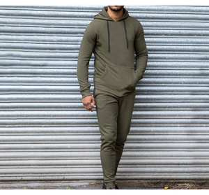 Ensemble de survêtement en coton unisexe pour hommes, Logo personnalisé OEM, survêtement décontracté, logo accepté - Product Image 1