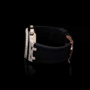 Reloj de diamantes Moissanite para hombre de lujo de alta demanda 41mm esfera analógica nueva moda antigua estilo Hip-Hop VVS helado para venta de exportación - Product Image 4