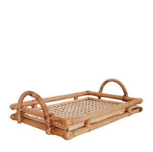 Plateau de service en rotin tissé naturel écologique pour le stockage Plateau à fruits rectangulaire fait à la main dans la décoration de la cuisine du salon - Product Image 1