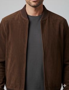 RTS hommes veste en cuir suédé pour hommes marron véritable veste en cuir d'agneau motard Moto personnalisation disponible vestes en cuir pur - Product Image 6