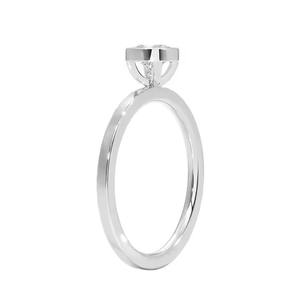 Bague solitaire en argent sterling 925 classique bague de fiançailles Moissanite coupe coussin pour femme - Product Image 2