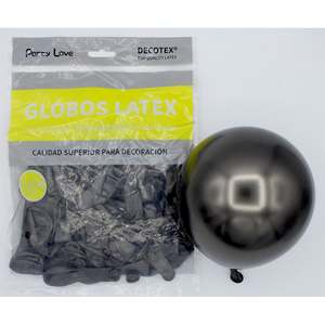Globos de Látex Party Love de 12 cm, Negro Cromado R5, para Decoración - Product Image 1