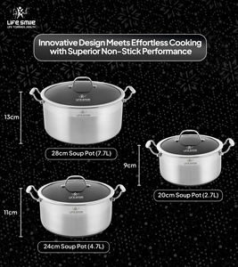 Juego de Utensilios de Cocina de Acero Inoxidable 18/10 de Alta Calidad, 6 Piezas, con Patrón de Encaje Antiadherente y Compatibilidad con Inducción - Product Image 3