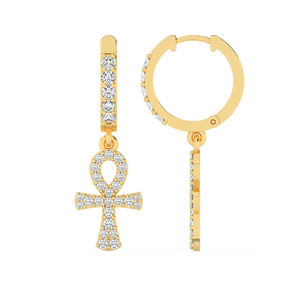 GRA Certified 14k Rose White Gold Plated 925 <b>Sterling</b> <b>Silver</b> <b>Drop</b> <b>Earrings</b> Cute Hip Hop Diamond Cross Design for Women - Product Image 5