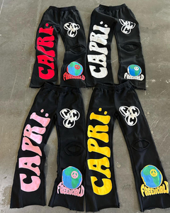 Pantalones de chándal acampanados Vintage personalizados de alta calidad 100% para hombre, ropa de calle de gran oferta bordada/lavado ácido impreso a la moda para hombre - Product Image 1