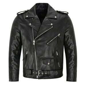 <b>Light</b> Weight <b>Men</b> Leather <b>Jacket</b> Durable Casual Plain Windproof Leather Fashion <b>Jacket</b> for sale in reasonable price - Product Image 3