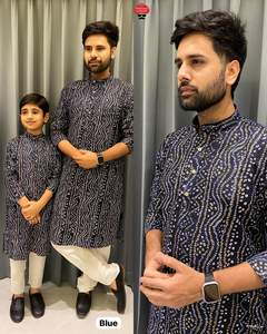 Vente en gros de Kurta Navratri et Festival Special pour hommes et enfants avec imprimé Bandhani pour occasions spéciales et événements - Product Image 3