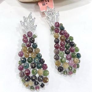 Pendientes CZ de plata polaca de la mejor calidad, ropa moderna para fiestas, bodas, colección de ropa para mujeres y niñas - Product Image 1