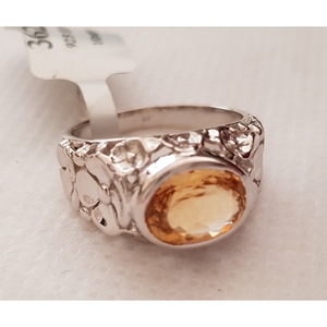 แหวนซิทรินธรรมชาติสำหรับผู้หญิงจาก Shah Gems ตัวเรือนเงินแท้ 925 ชุบทองคำสีกุหลาบ ดีไซน์แบบฝังขอบ  ทันสมัย สไตล์ลำลอง เหมาะเป็นของขวัญสำหรับคนรัก - Product Image 2