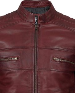Fashionable Stylish 100% Pure Leather Jacket Good Quality Most Selling New Design Stand <b>Collar</b> Winter Season Low Wholesale Price - Product Image 2