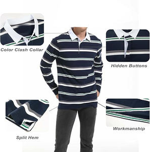 Polo de fitness décontracté pour hommes, tissu tricoté 100% coton, séchage rapide, confortable et extensible, grande taille, vente en gros - Product Image 3