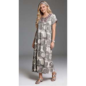 Chemise de nuit maxi tissée pour femme avec poche latérale, tissu doux et respirant, confortable pour un usage quotidien (XL) - Product Image 5