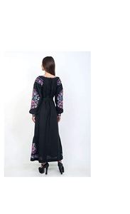 Robe longue d'été en coton ukrainien pour femmes avec broderie Robe à manches longues Broderie de plage Robe de travail pour femmes Meilleur prix - Product Image 4