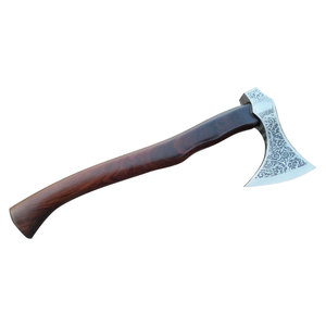 ขวานเหล็กดามัสกัสทำจากเหล็กสำหรับอุตสาหกรรมด้ามจับไม้ทนทานสูงงานตามสั่ง - Product Image 5