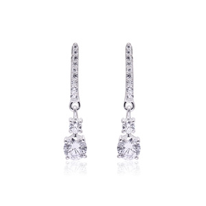 ต่างหูห่วงฮิปฮอปเงินแท้ 925 ชุบทอง ประดับเพชรซิร์คอนธรรมชาติและพลอยหลากชนิด สวยงาม เหมาะเป็นของขวัญสำหรับงานปาร์ตี้ - Product Image 3