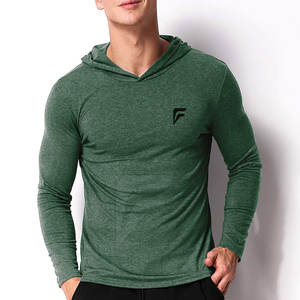 Manufacturer's Best Quality Men's Gym Hoodies Basics Cotton Blended with Low MOQ Solid Pattern for Autumn Season Hooded Collar - Product Image 2