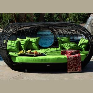 Ensemble de canapés de luxe en aluminium pour patio, mobilier de jardin nid d'oiseau pour complexe hôtelier, canapé lounge pour villa - Product Image 3