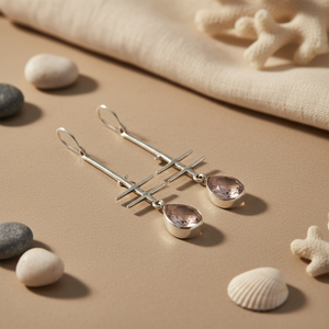 925 Silver Rose <b>Quartz</b> Drop Earrings for Women Fashionable Gift <b>Product</b> - Product Image 3