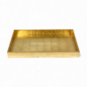 Plateau en laque dorée en gros, fait à la main, pour la décoration de table, le service de nourriture et le style d'intérieur, en provenance du Vietnam - Product Image 1