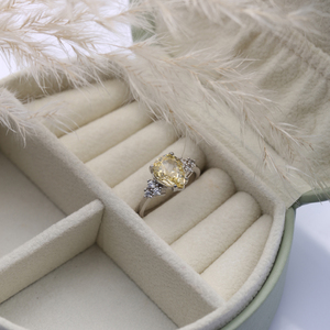 Citrine CZ Pierre Poire Goutte Conception Cluster Zircon Anneau 925 En Argent Sterling En Gros Turc Bijoux - Product Image 4