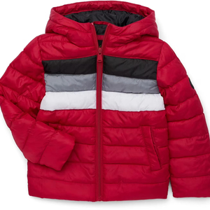 Veste matelassée zippée à col montant, motif imprimé, respirante, en microfibre de polyester pour homme, pour l'hiver - Product Image 1