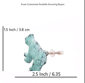 Perillas de puerta de hierro fundido con animales de oso verde Aguamarina y tirador de cajón lavado de estilo moderno para dormitorio/armario/uso en la cocina - Product Image 3