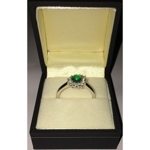 Handmade 925 Sterling <b>Silver</b> Shah Gems <b>Ring</b> for Women Natural <b>Emerald</b> White Topaz Handmade Jewelry for Engagement IGI Certified - Product Image 1
