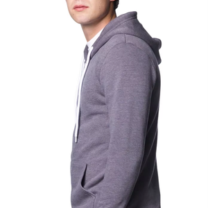 Sweat à capuche zippé léger à manches longues pour hommes avec poche kanga Sweat à capuche unisexe - Product Image 1