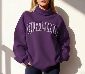 Suéter Profesional Personalizado de Invierno con Cuello Alto, 100% Algodón/Poliéster, Grueso, Bordado, Suave, de Felpa, para Universidad - Product Image 1