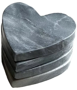 Dessous de verre en marbre élégant en forme de cœur Design classique Finition claire à bas prix la plus exigeante Utilisation pour la décoration de table de mariage - Product Image 3