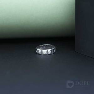 Lujo Moissanite Unisex Anillo DE BODA Banda 14KT Chapado en oro Acero inoxidable Elegante Anillo de compromiso de moda - Product Image 5