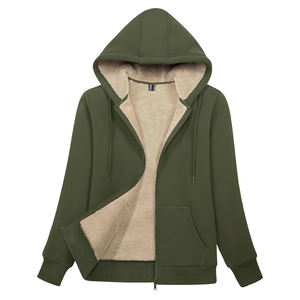 Vestes d'hiver en polaire Sherpa pour femmes Pull à capuche d'hiver à manches longues Vestes d'hiver en polaire Sherpa imprimées sur mesure pour femmes - Product Image 1