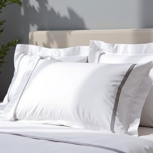 Funda De Almohada moderna de satén de polialgodón refinado 4040S 250T dobladillo francés técnica tejida a rayas funda de almohada de tamaño estándar - Product Image 4