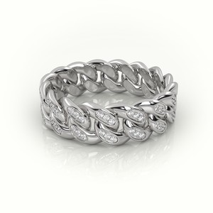 Wholesale Bling Hip Hop Jewelry 7mm Gold Plated 10kt White Gold VVS Lab Diamond Iced Out Cuban Band <b>Ring</b> for <b>Men</b> - Product Image 4