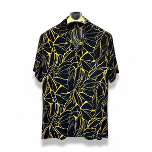 เสื้อเชิ้ตแขนสั้นลายดอกไม้สำหรับผู้ชาย ทรงหลวม ผ้าซาติน ระบายอากาศได้ดี ดีไซน์ทันสมัยสำหรับฤดูร้อน ชุดลำลองสำหรับวันหยุด - Product Image 1