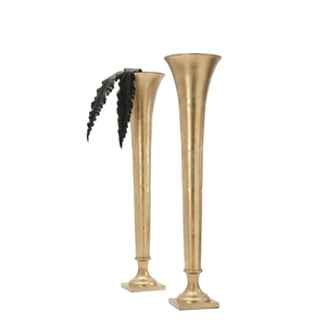 Florero de mesa de Metal a granel con acabado dorado brillante cuello largo de alta calidad para suministros de decoración para el hogar y la sala de estar - Product Image 2