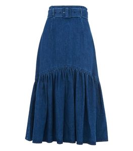 Jupes longues en denim d'hiver pour femmes Détail des boutons-Tendance Casual aux styles de festival 2025 - Product Image 6