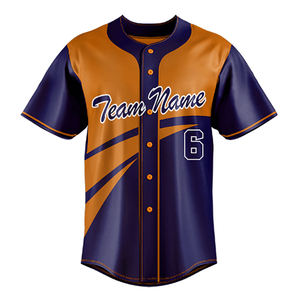 ชุดเสื้อเบสบอลผ้าโพลีเอสเตอร์100% คอวีออกแบบได้ตามต้องการชุดพิมพ์ดิจิตอลระบายอากาศได้ดีมีชื่อทีมออกแบบได้ตามต้องการสำหรับการสวมใส่เบสบอลและซอฟต์บอล - Product Image 3