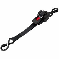 Sangle à cliquet rétractable de 1 pouce, 10 pieds, résistance à la rupture de 800 kg, crochet en S, clip de sécurité, sangle de cargaison en polyester pour moto, VTT, bateau