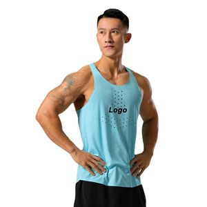 Logo Oem tank Top atletik pria, tank Top olahraga binaraga polos polos polos dengan tali Gym olahraga - Product Image 6
