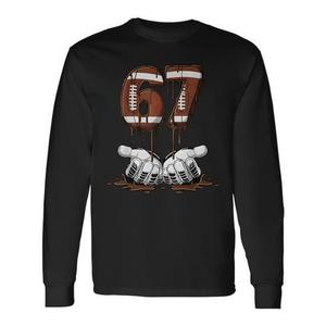 Maglietta a Maniche Lunghe 67 Football Meme Six Seven 6 7, T-Shirt 6-7 Drip, Prodotto Promozionale - Product Image 1