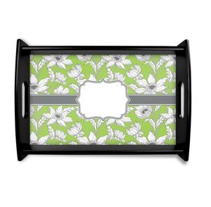 Elegante bandeja de madera para servir con diseños impresos personalizados, bandeja artesanal para comida, cocina y uso doméstico, decorativa con asas - Product Image 3