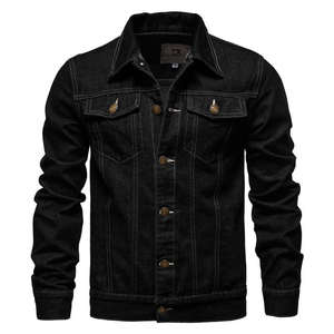 Chaqueta vaquera para hombre, azul oscuro, 100 por ciento de algodón, nueva moda, estilo callejero, logotipo personalizado, prendas de vestir exteriores de invierno - Product Image 6