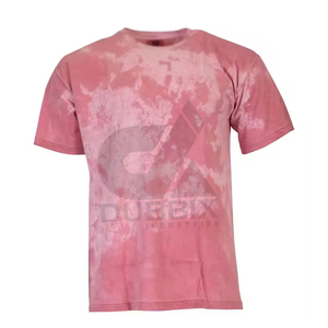 T-shirt uni délavé à l'acide, coupe classique, pour homme, en tissu épais, délavage vintage, écologique, respirant, logo personnalisé - Product Image 1