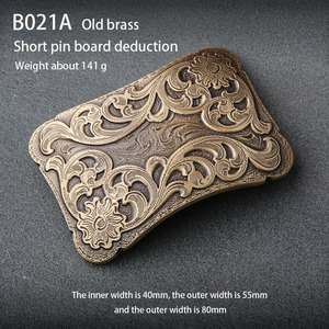 Hebilla de cinturón occidental de latón macizo y cobre puro de alta calidad: duradera, exquisita, 4,0 cm de ancho para hombres y mujeres - Product Image 2