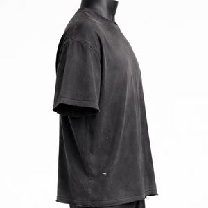 Camiseta de Hombre, Negra, Talla Grande, 100% Algodón Orgánico, Jersey, Manga Corta, Cuello Redondo, Estilo Deportivo, Ecológica, Tejido de Punto Estampado - Product Image 5
